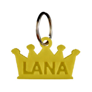 Placa para mascota corona amarillo