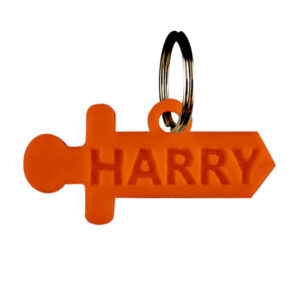 Placa para mascota espada naranja